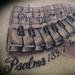 Tattoos - Piano with Music Notes and Bible Verse - 60766
