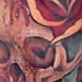 Tattoos - skull and traditional rose - 35594