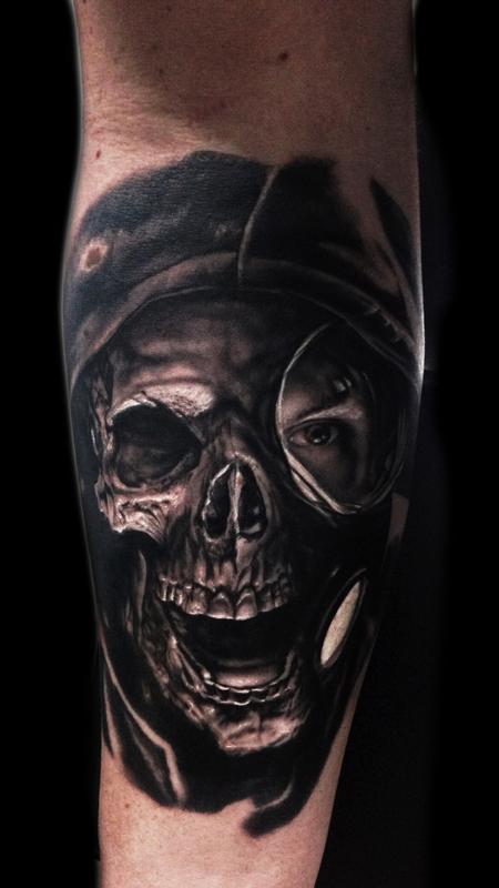 Tattoos - Skull Gas Mask Tattoo - 115691
