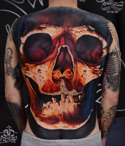 Skull Backpiece by . Pancho : Tattoos