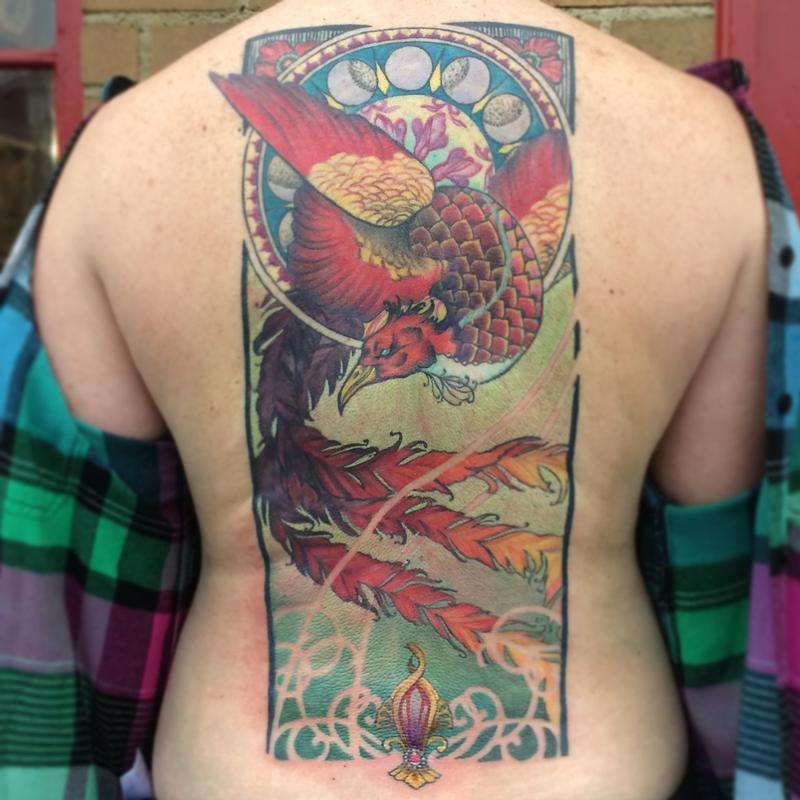 Art Nouveau Phoenix by Asia Rain TattooNOW