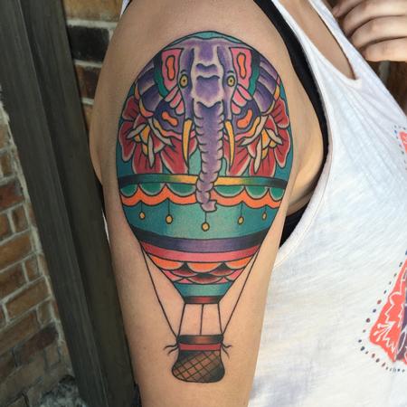 Traditional tattoo color dallas texas artist bright bold dfw ink cody  hennings best girls guys with tattoos hot air ballon elephaant rose flower  floral.jpg