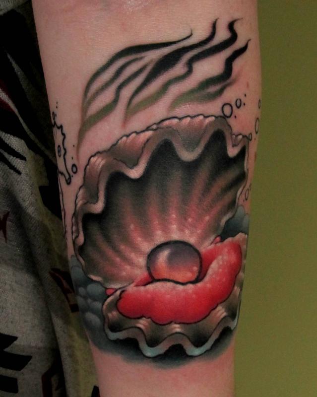 Pearl+ Oyster by Cracker Joe Swider TattooNOW