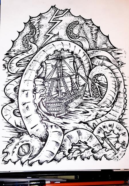 Tattoos - Kraken sinking ships... - 117077