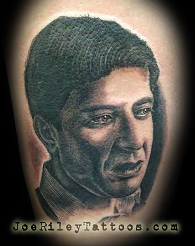 Leanord Cohen Portrait by Joe Riley TattooNOW