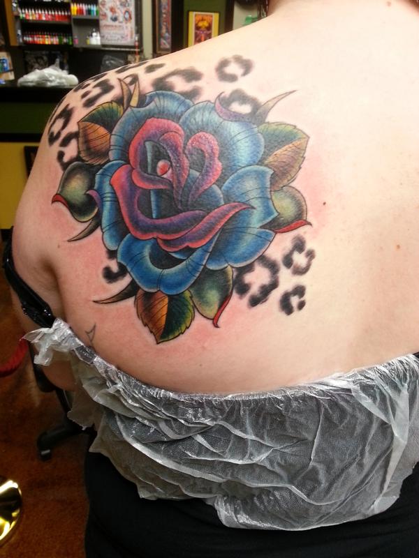 Traditional Rose and Leopard print by KR Rossi : Tattoos
