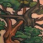 Intertwining Trees and Lock Tattoo Design Thumbnail