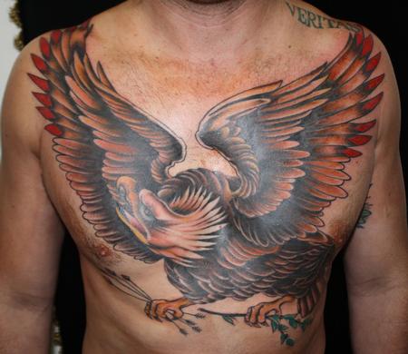 realistic eagle chest tattoo