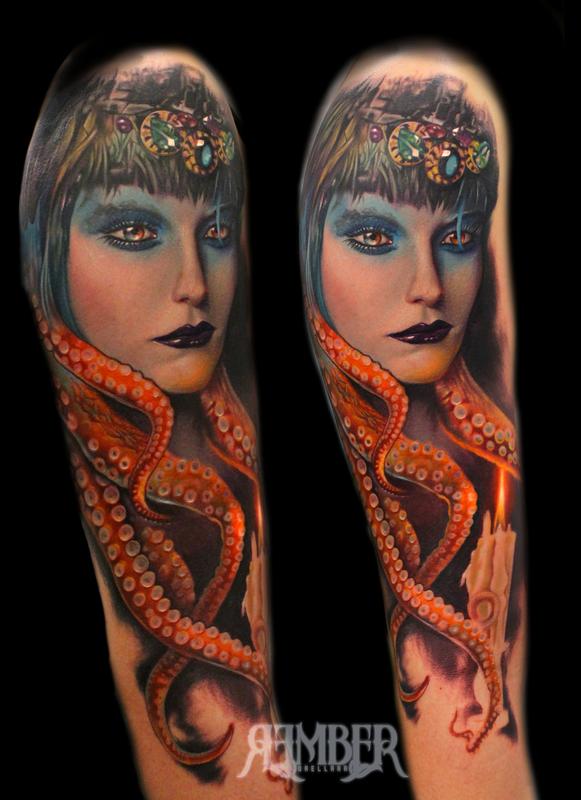 Octopus Woman, Dallas Texas by Rember, Dark Age Tattoo Studio : Tattoos