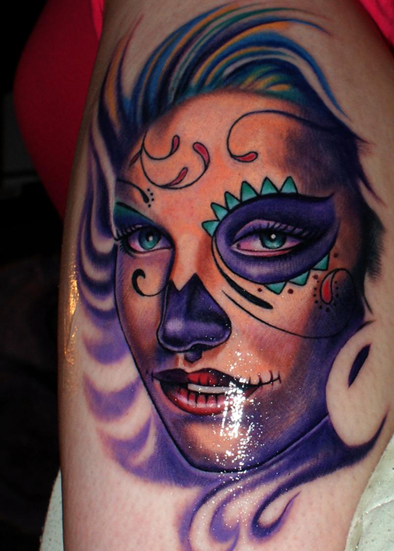 19++ Amazing Womens skull shoulder tattoo image ideas