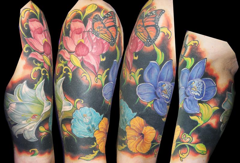 floral half sleeve by david dettloff tattoonow floral half sleeve by david dettloff tattoonow