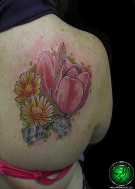 Andre Cheko - Flower memorial Tattoo