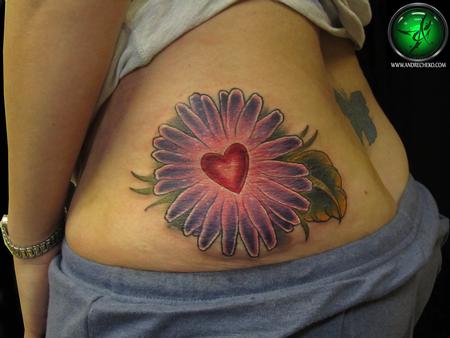 Andre Cheko - Flower Heart tattoo