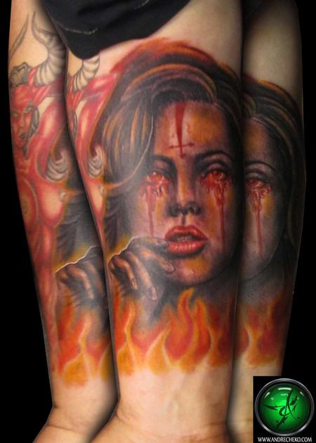Tattoos - She devil portrait tattoo - 75832