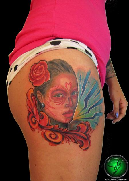 Tattoos - Day of the dead color tattoo - 76478