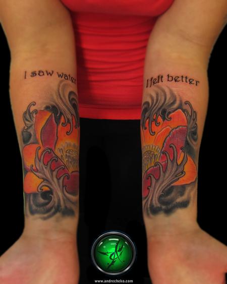 Tattoos - Japanese Lotus Flower color tattoo - 75492