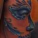 Tattoos - Dia de los muertos color thigh tattoo - 75831