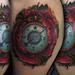 Tattoos - Poppy flower compass shoulder cap tattoo - 69450