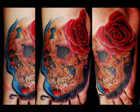 Justin Buduo - Dia De Los Muertos Skull with Rose