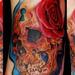 Tattoos - Dia De Los Muertos Skull with Rose - 56944