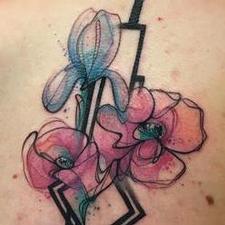 Tattoos - Art deco poppies and iris - 111975