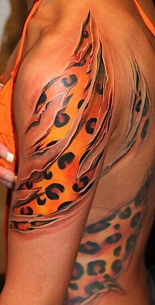Off the Map Tattoo : Tattoos : Body Part Arm : Leopard print