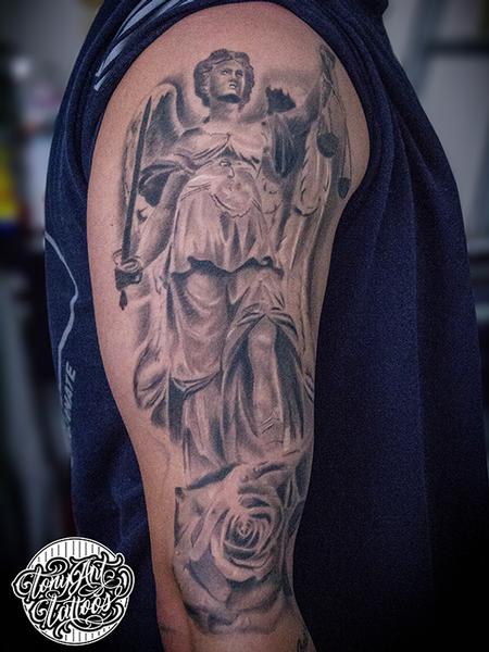 Tattoos - Lady Justice ,Angel Wings ,Custom,The Guardian  - 109095