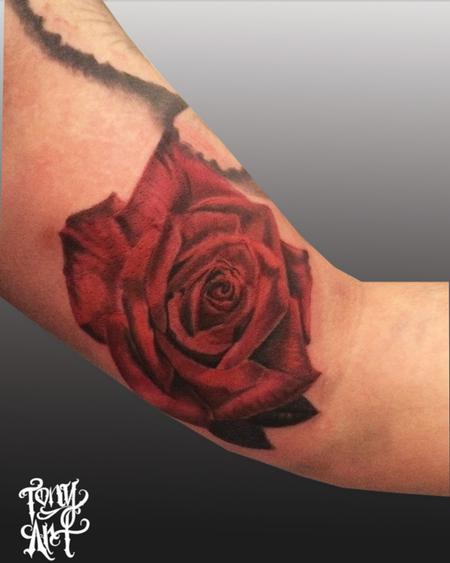 Tattoos - RED ROSE ,COLOR ROSE , - 100045