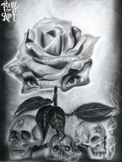 Tattoos - Skulls and Roses - 91983