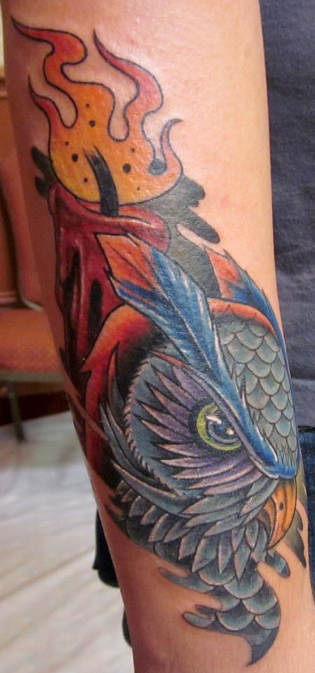 Trent Edwards - owl tattoo