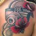 Tattoos - vintage camera and roses with lace work - 93231