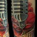 Tattoos - microphone rose banner - 48498