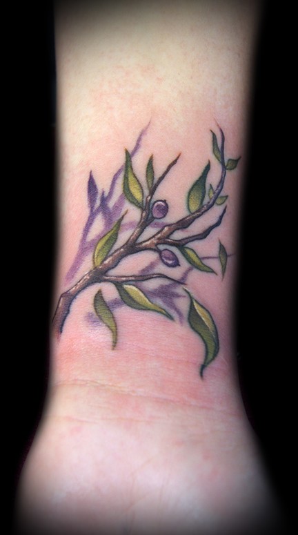 Tiny Olive Branch tattoo by Kelly Doty : Tattoos