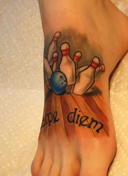 Ty McEwen - bowling pin tattoo