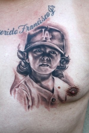 Ty McEwen - son portrait tattoo