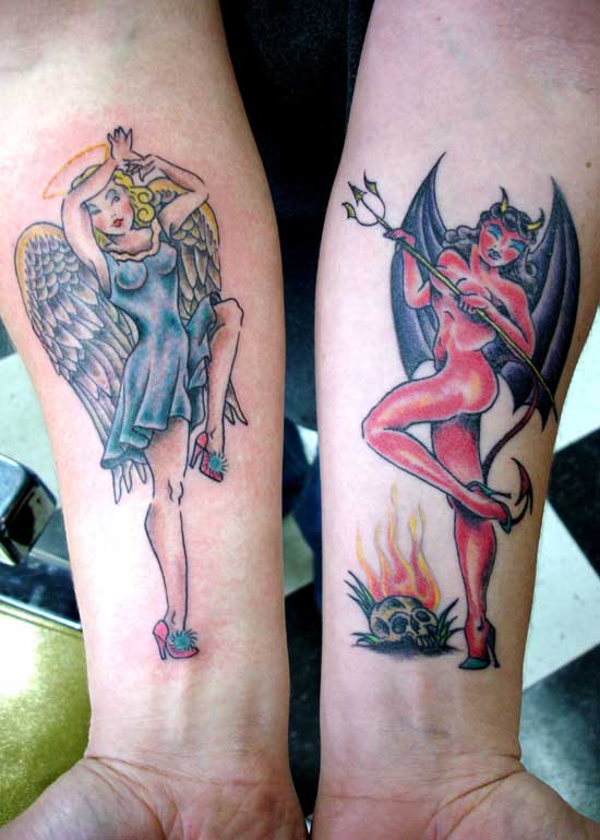 pin up angel tattoo 