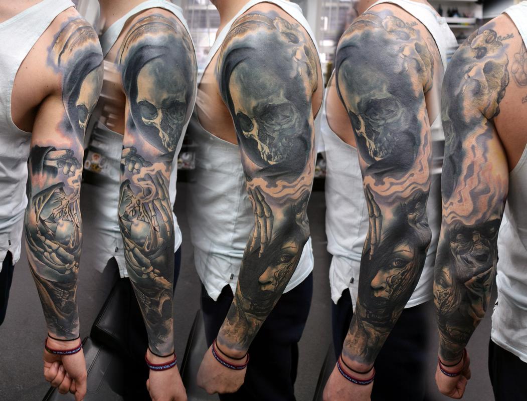 Realistic Grim Reaper Tattoo Sleeve - wide 10