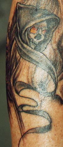 Bad Tattoos - Skull with Hood