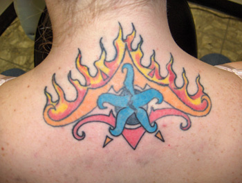 Bad Tattoos - Star fish on fire?