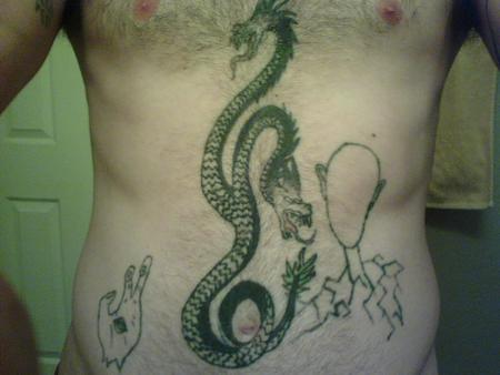 Bad Tattoos - Dragon and friends