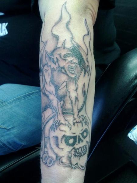 Bad Tattoos - Skull and Gargoyle