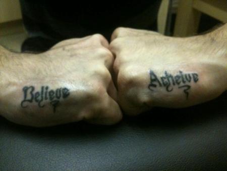 Bad Tattoos - Believe acheive hands tattoo