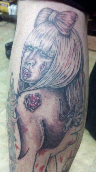 Bad Tattoos - Zombie Lady Gaga Tattoo