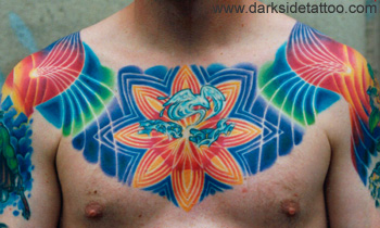 Tattoos - Dove, sun, and energy rays - 2745