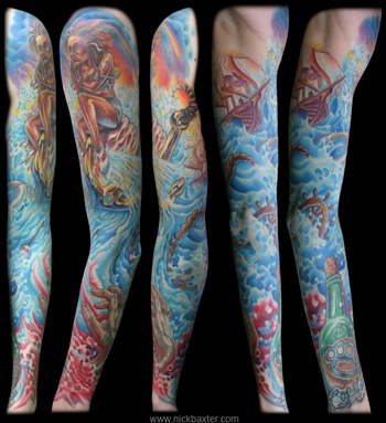 Tattoos - East Coast Shipwreck Sleeve - 4525