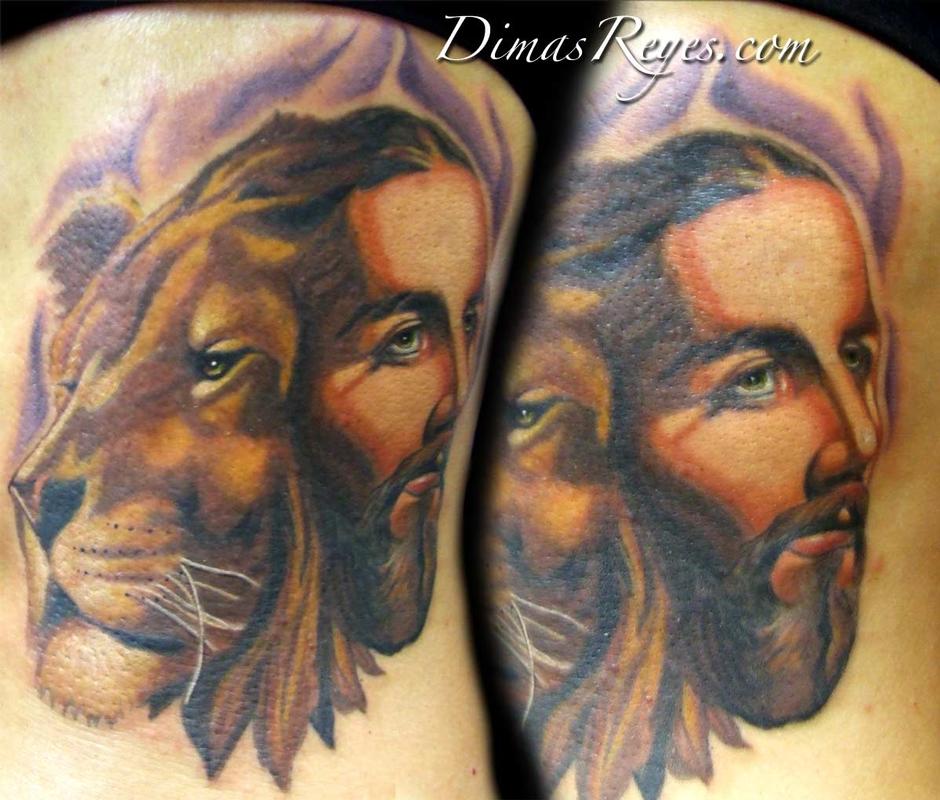 color-jesus-and-aslan-lion-tattoo-by-dimas-reyes-tattoonow