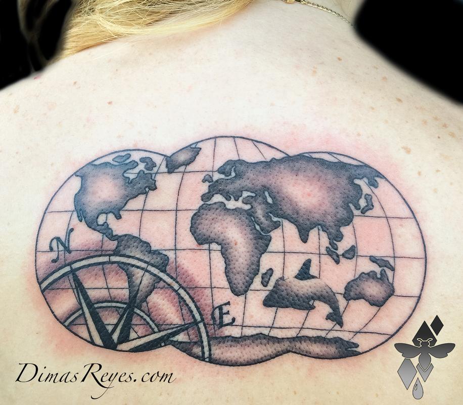 atlas map tattoo