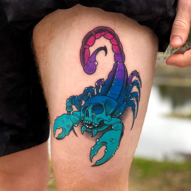 Neotraditional Scorpion by Marcus Spatuzzi TattooNOW