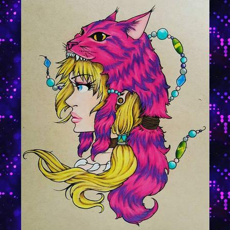 Tattoos - Anime Alice in Wonderland w/ Cheshire Headdress - 127029
