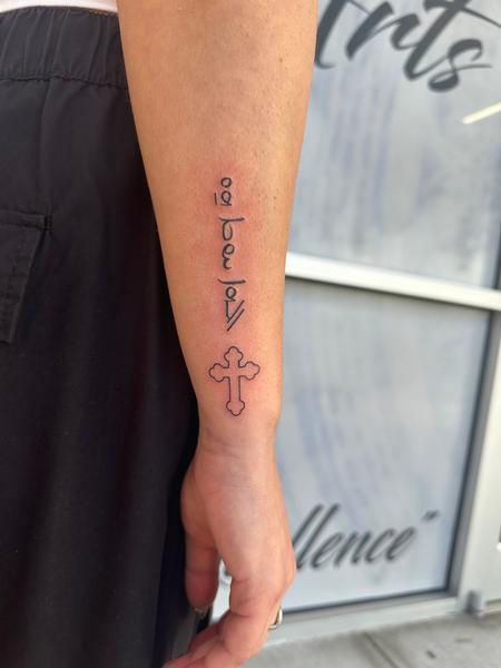 Tattoos - God Is Love Aramaic Cross - 146883